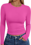 Trendy Queen Womens Long Sleeve T Shirts Fall Fashion Basic Y2K Tops 2026